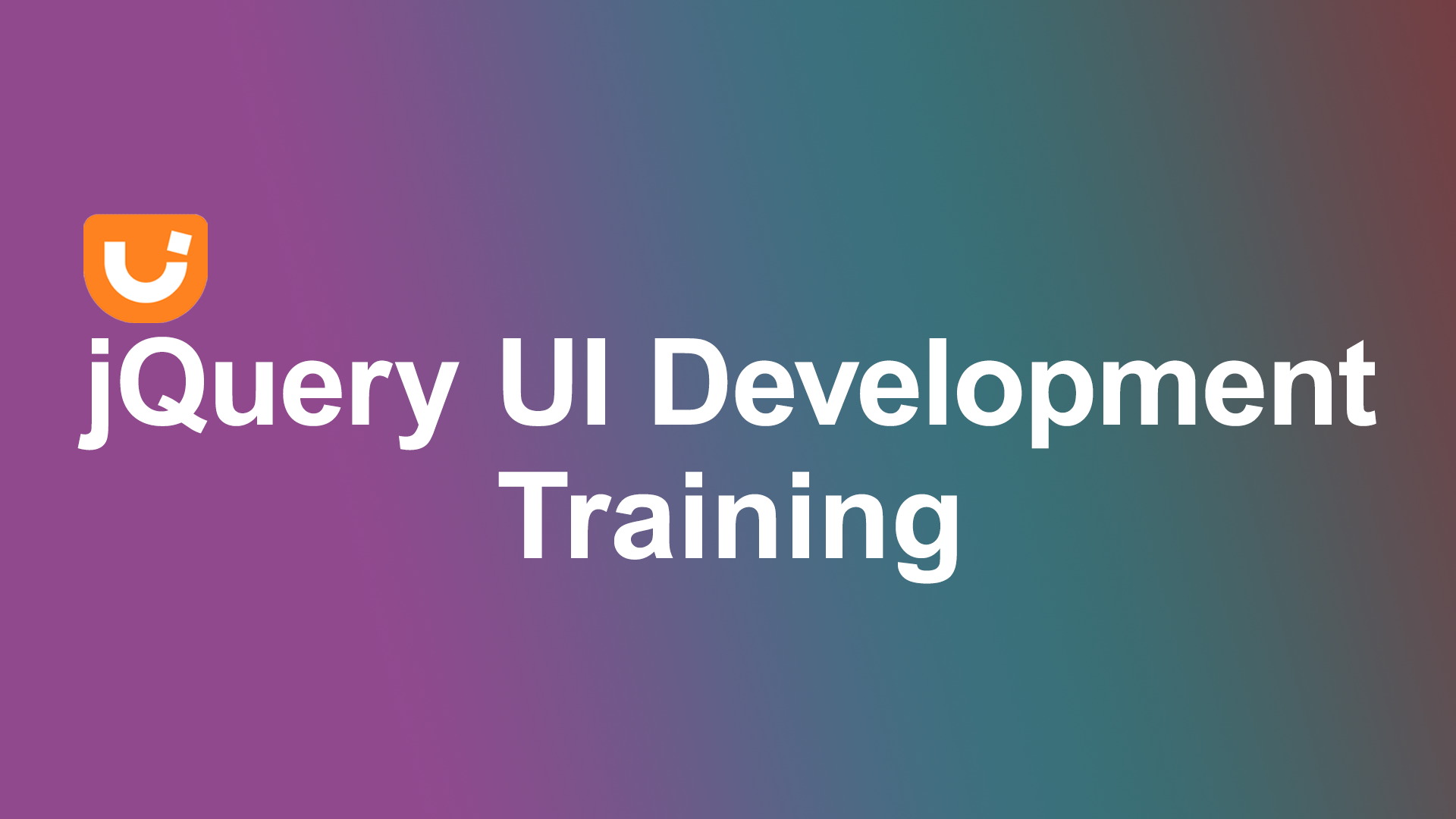 jQuery UI Development training